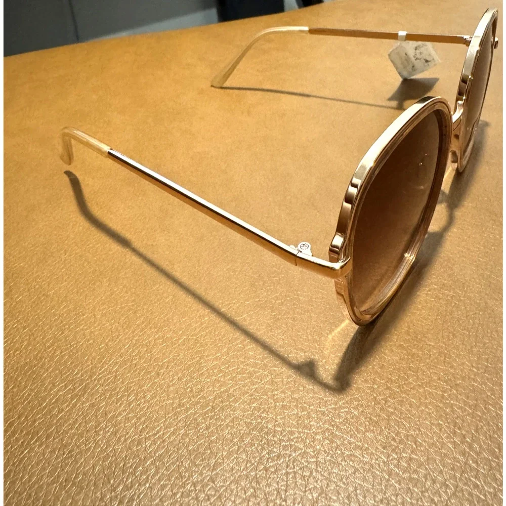 NWT TAHARI TH783 Brown Gold Aviator Authentic Sunglasses Gift idea /1018/ New